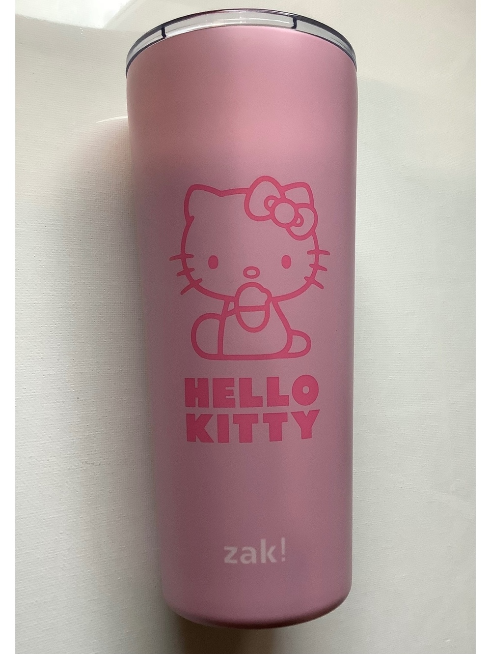 Zak! Designs Hello Kitty Pink Stainless Steel Travel Tumbler with Lid, 20 oz